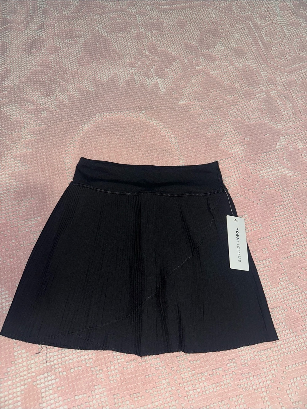Yogalicious Black Circle Skater Skirt with Stretch Waistband